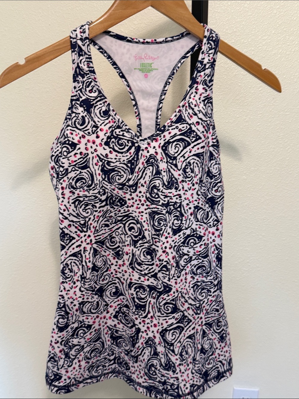 Lilly Pulitzer Navy & Pink Swirl Racerback Tank